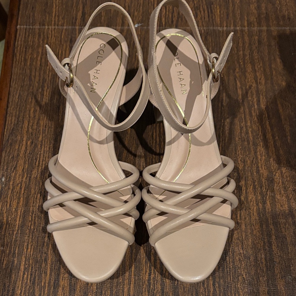 Cole Haan Women's Cream Strappy Heels